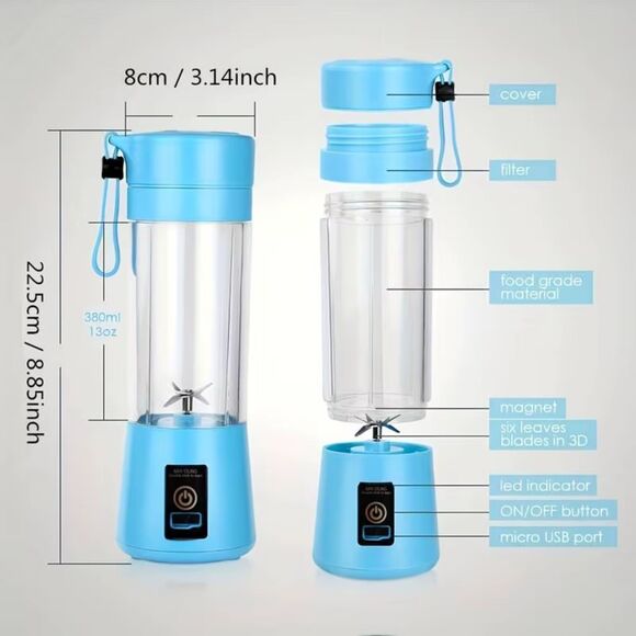 Pink Portable Personal Blender,Mini Juicer Cup Smoothie Maker ,USB Charger - Picture 10 of 12